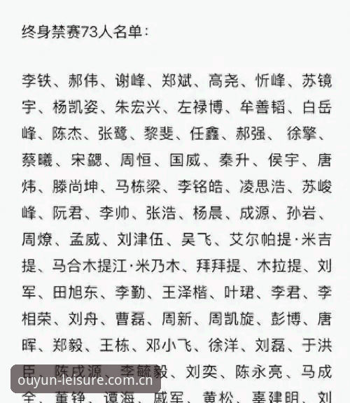 资深球迷分享：足协第三批禁足名单深度解读——从欧云娱乐平台追踪足坛反腐风暴